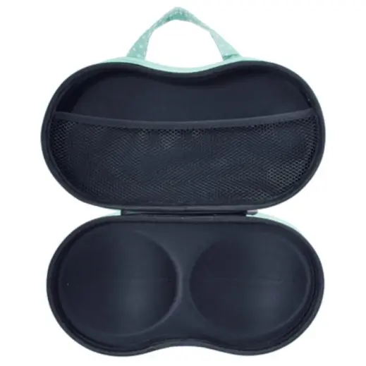 Bra Travel Case Green-White Open